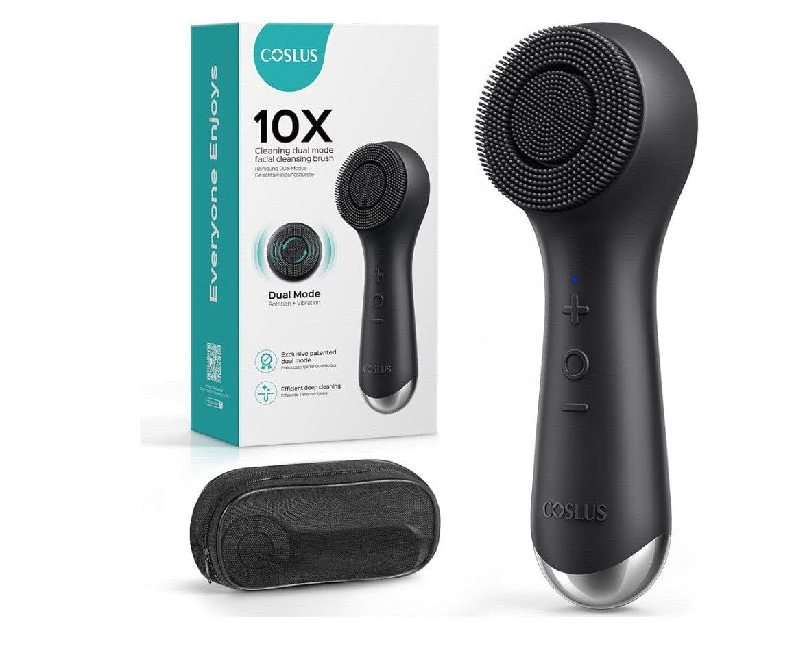 Face Scrubber Facial Cleansing Brush: 2 in 1 Spin and Vibration Patented Tech