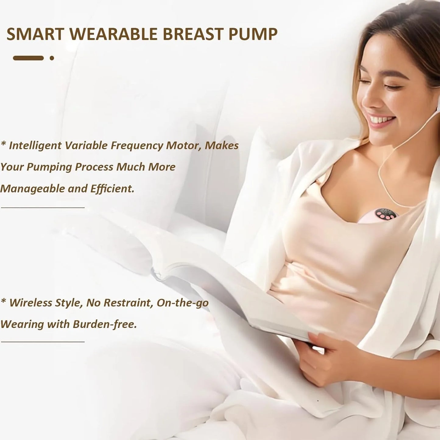 Wireless Wearable Electric Breast Pump — BPA-Free, Hands-Free, with Heating & UV Sterilizing Lid