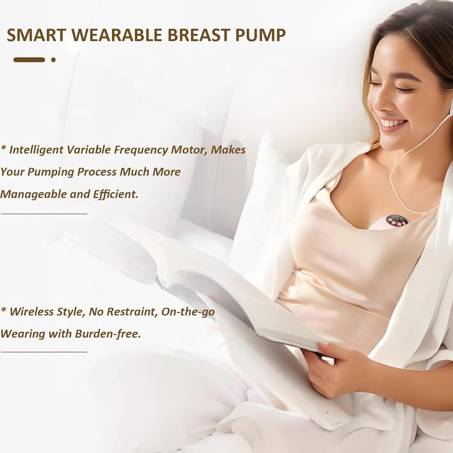 Wireless Wearable Electric Breast Pump — BPA-Free, Hands-Free, with Heating & UV Sterilizing Lid
