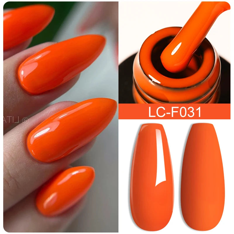 Fluorescent Nail Gel Polish Orange Red Neon Bright Color Summer Series Soak off for Manicure Nail Art UV Gel Varnish