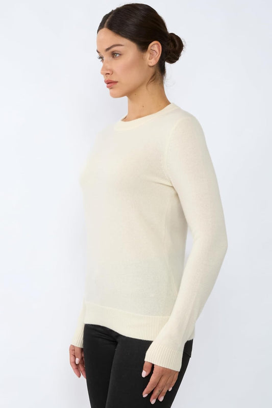Women'S 100% Pure Cashmere Long Sleeve Crew Neck Sweater