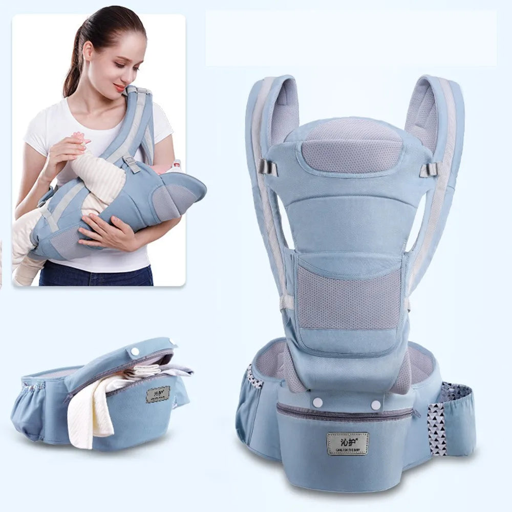 Ergonomic Baby Carrier Backpack with Hip-seat – Comfortable Wrap Sling for Newborns & Toddlers Travel & Everyday Use